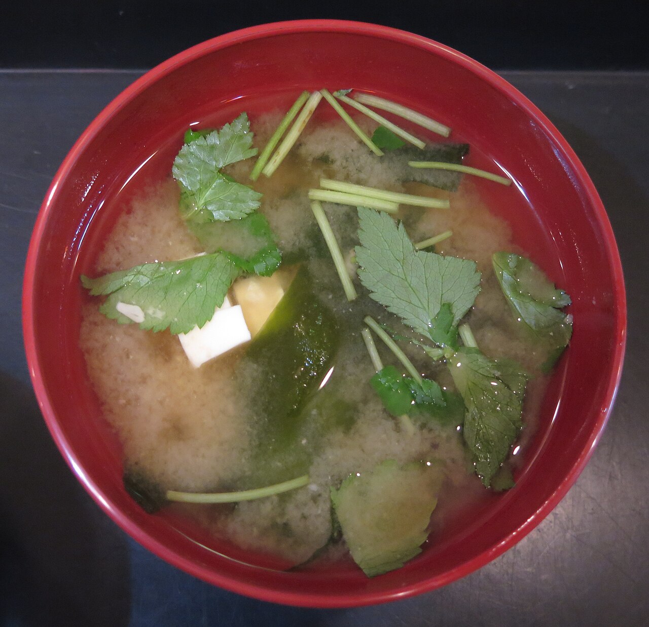 Everyday Tofu Miso Soup, ready to serve