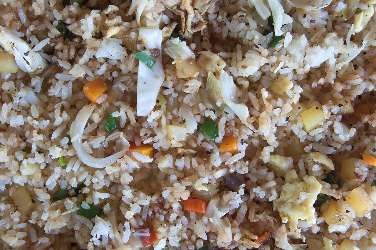 Rainbow Vegetable Fried Rice, ready to serve